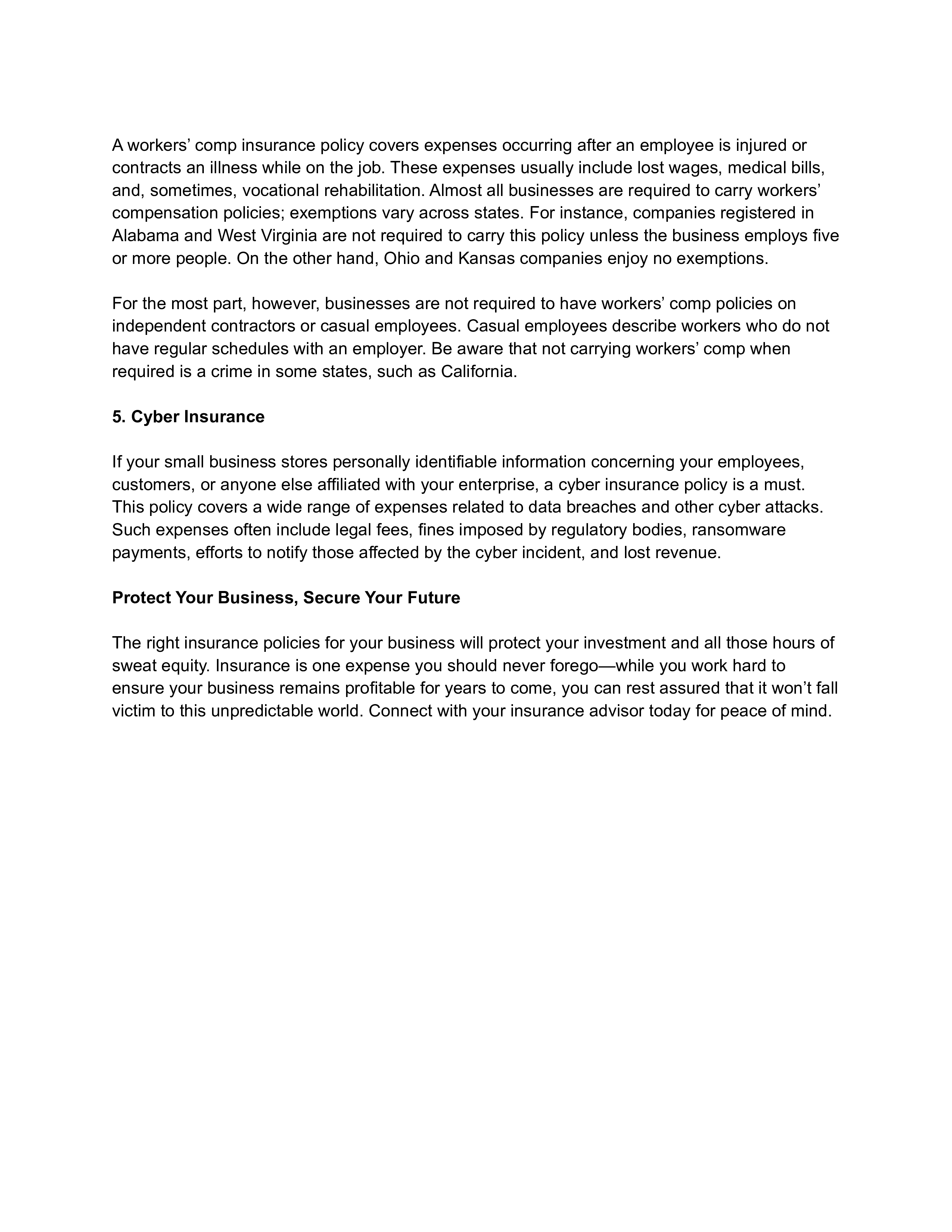 Insurance Policies Page 2